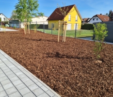 Außenanlage gemulcht